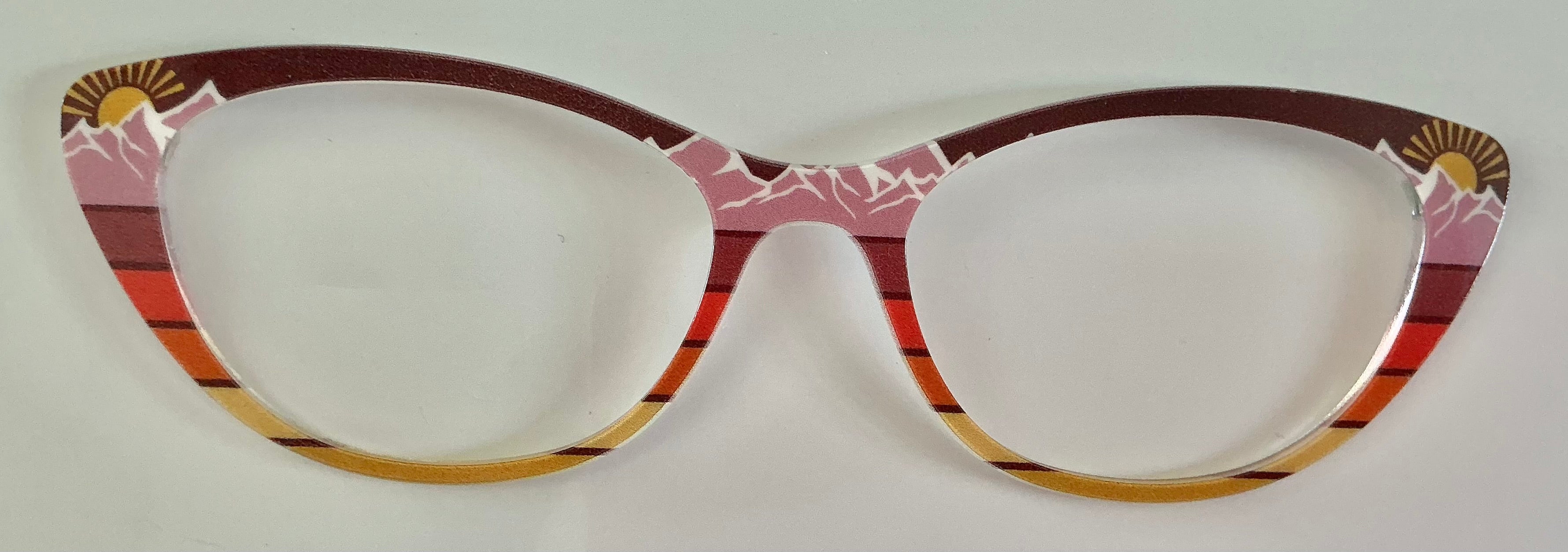PAIR Ella Topper; striped mountain scene