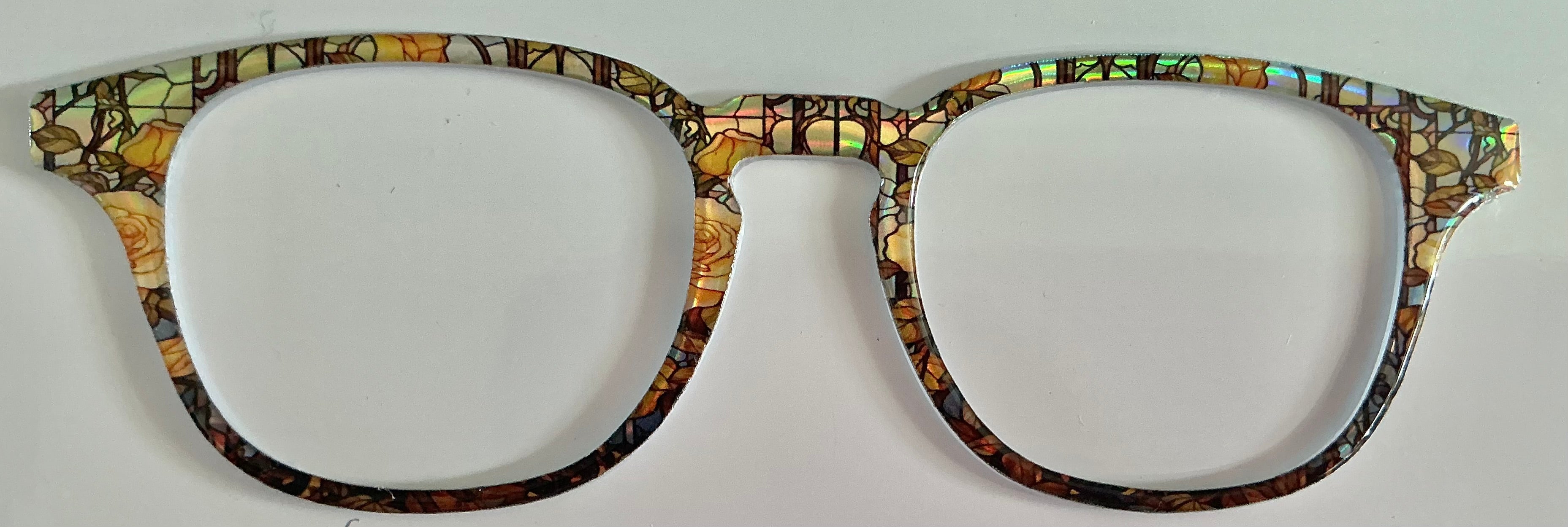 Otis Topper; gold stained glass roses