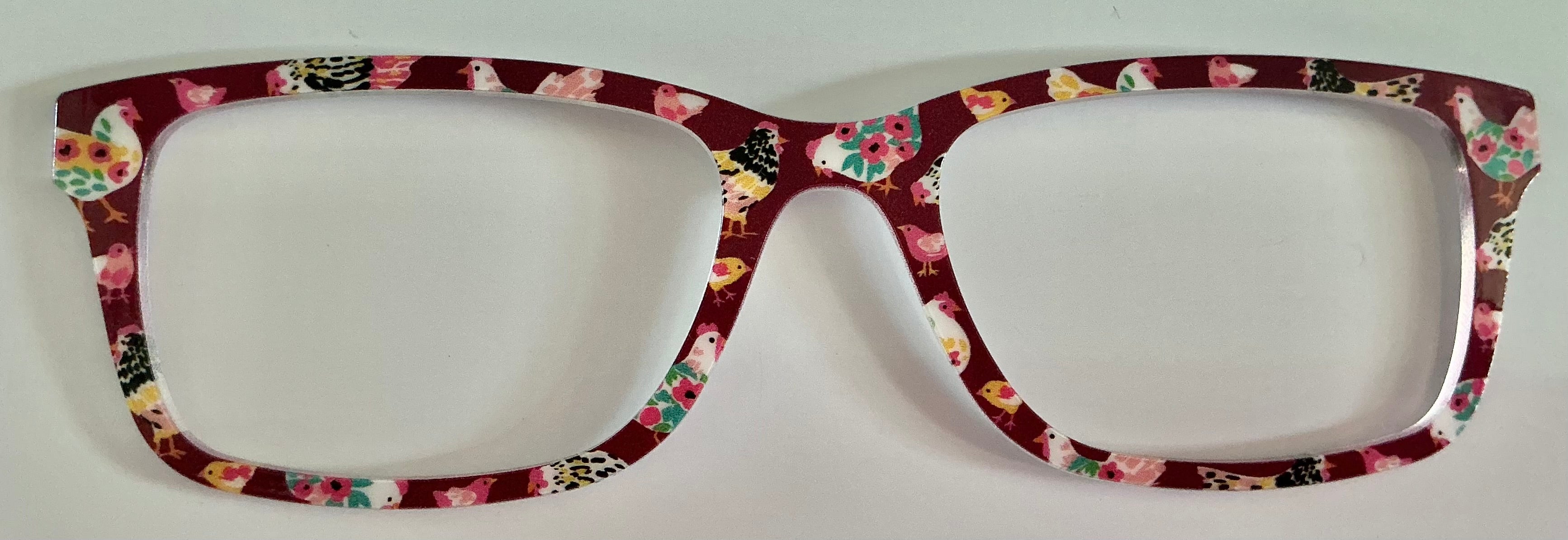 PAIR Otero Topper; burgundy hens