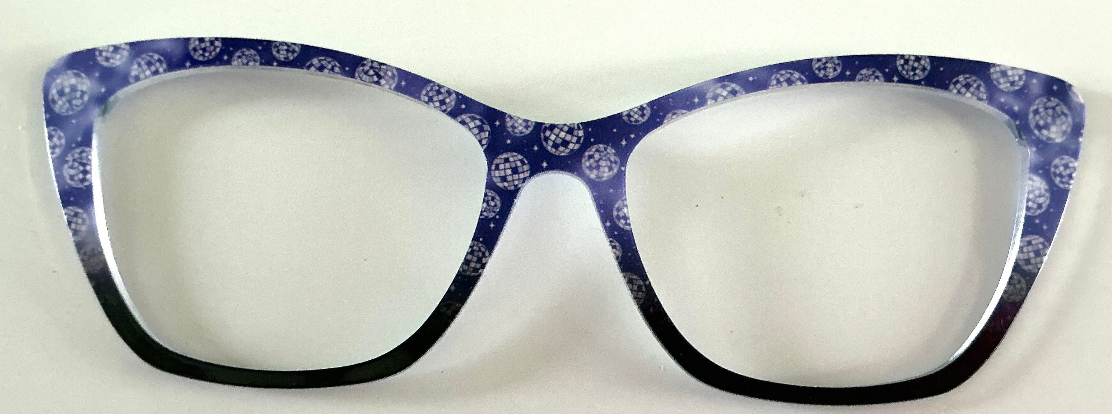 PAIR Wanda Topper, blue Disco balls to black fade