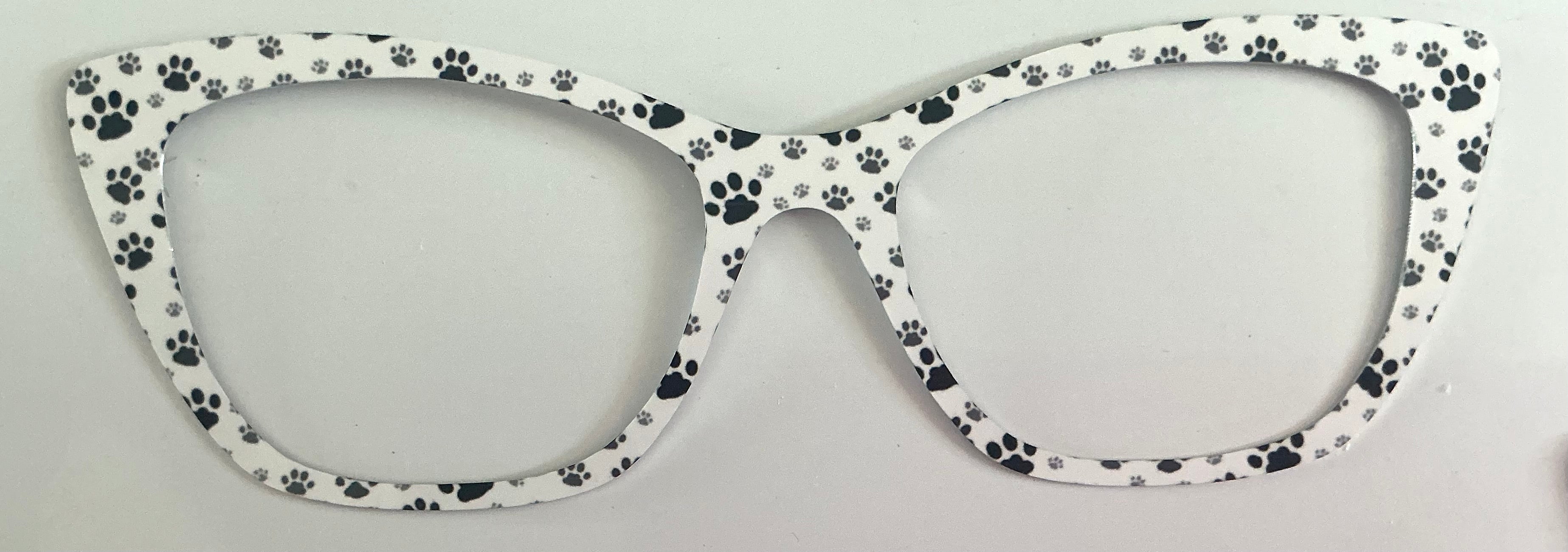 Wanda Topper, black paw prints on white