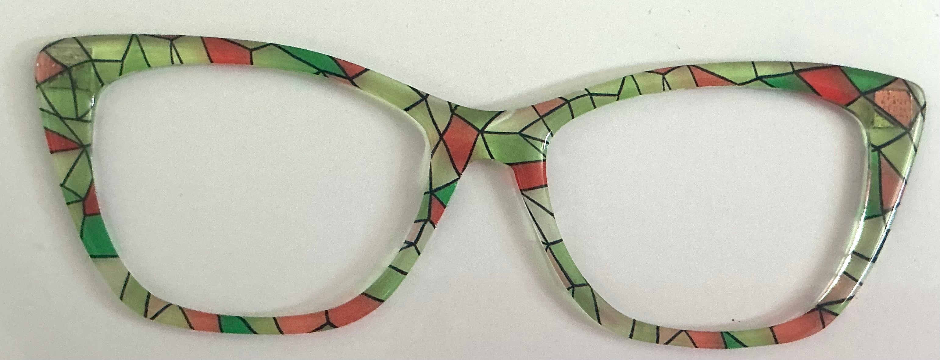 Wanda Topper; stained glass red and green