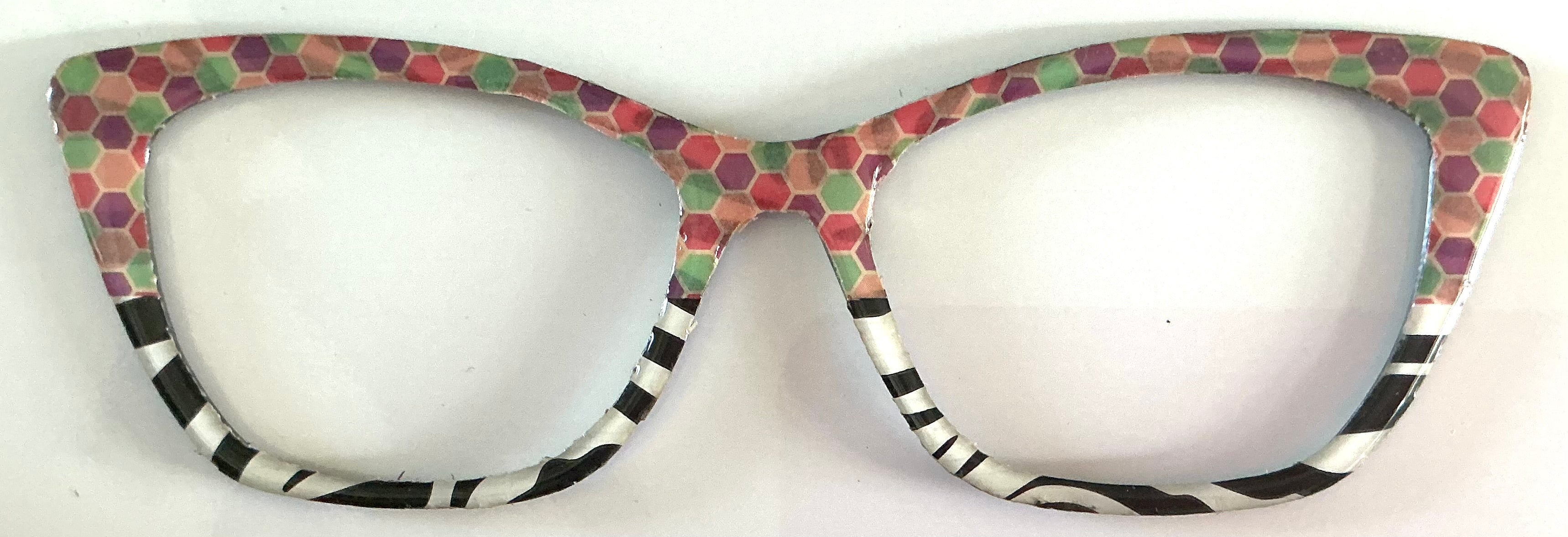 Wanda Topper; hexagon/cheetah print split