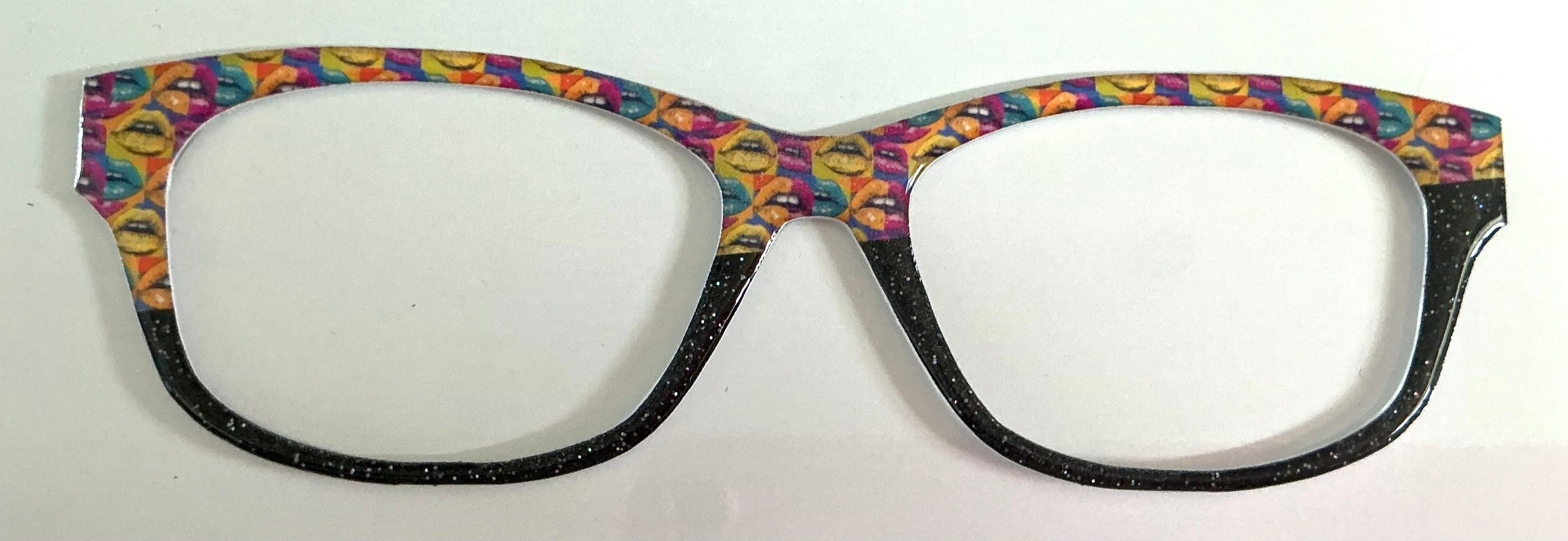 Addison Topper; lips/black glitter split