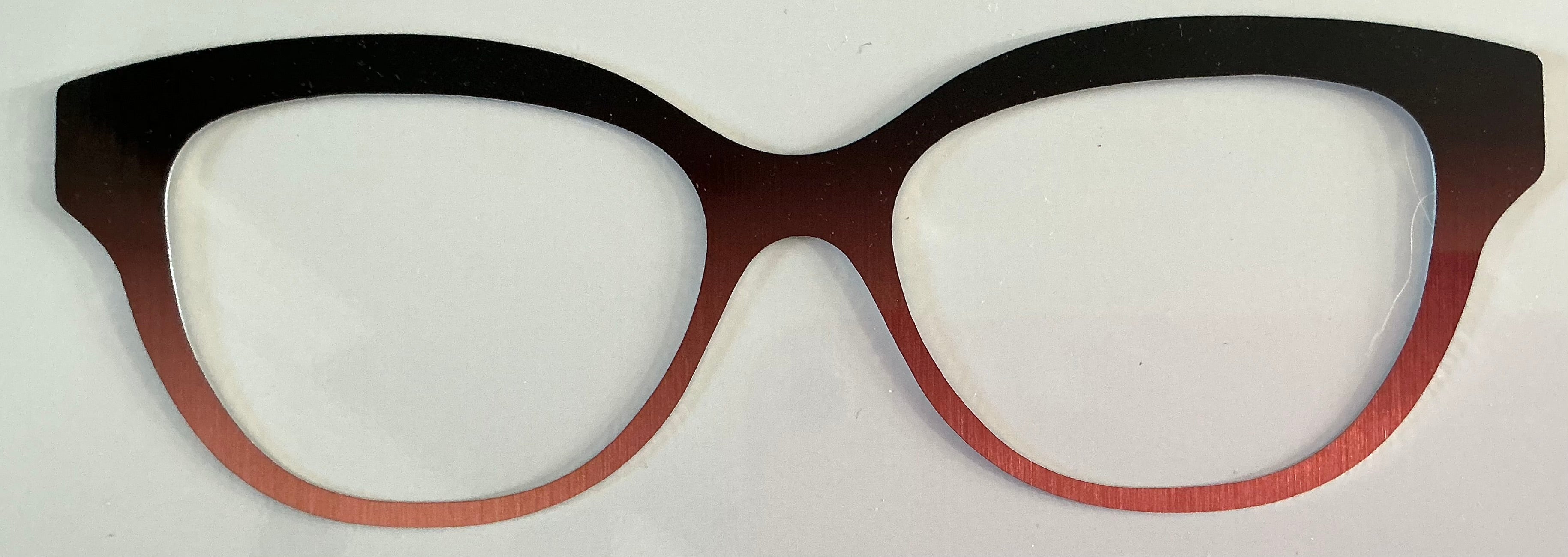 Quinn Topper; metal; black to coral gradient