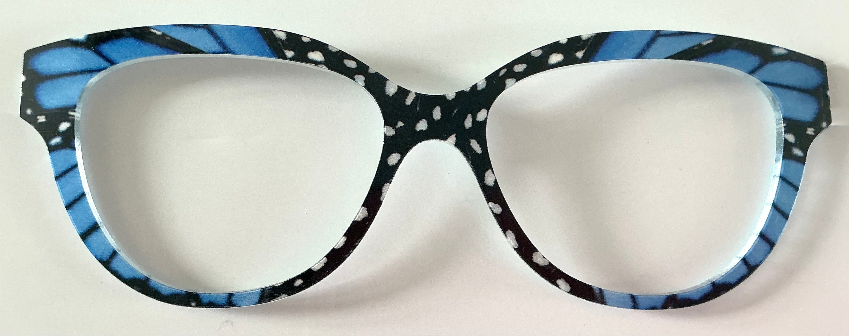 PAIR Quinn Topper; blue butterfly wings vertical split