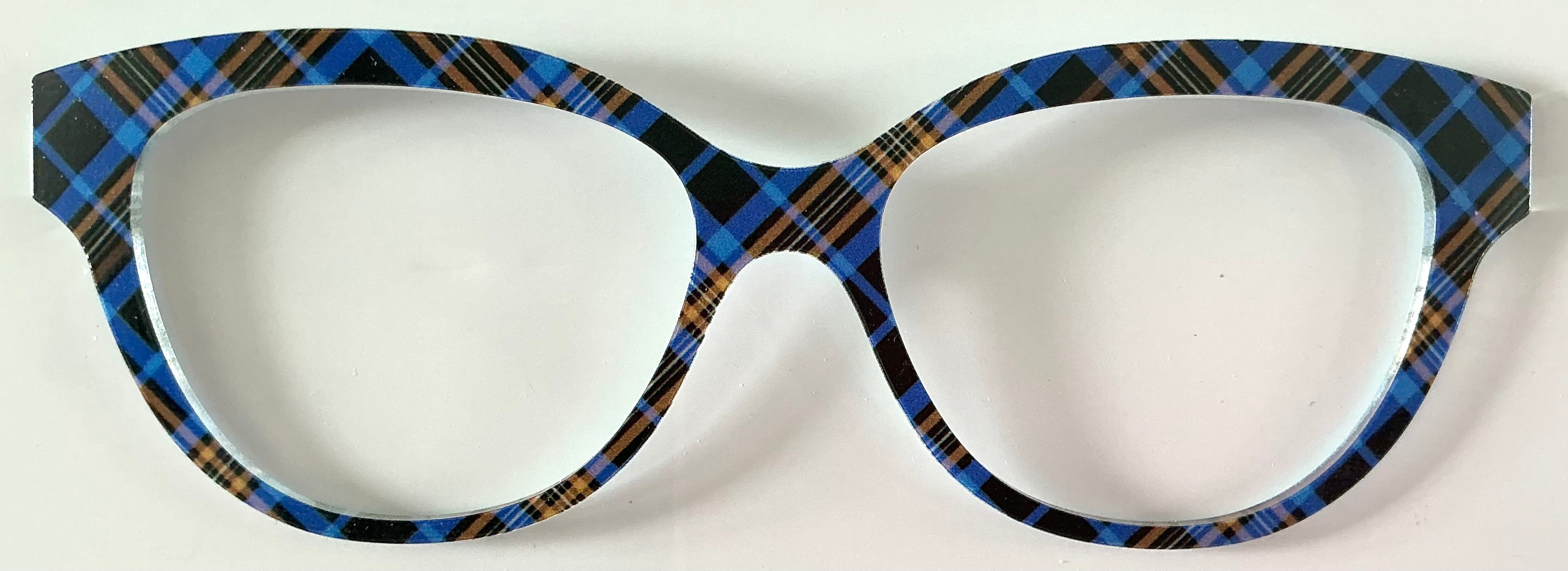 PAIR Quinn Topper; blue and black plaid