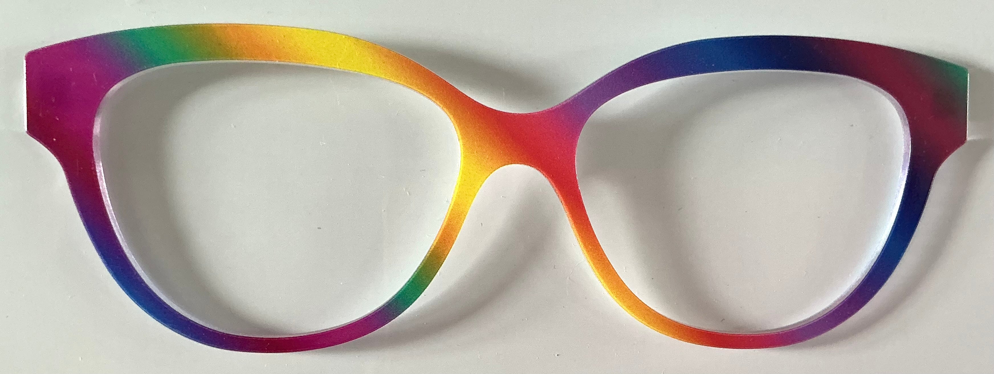 PAIR Quinn Topper; rainbow diagonal stripes
