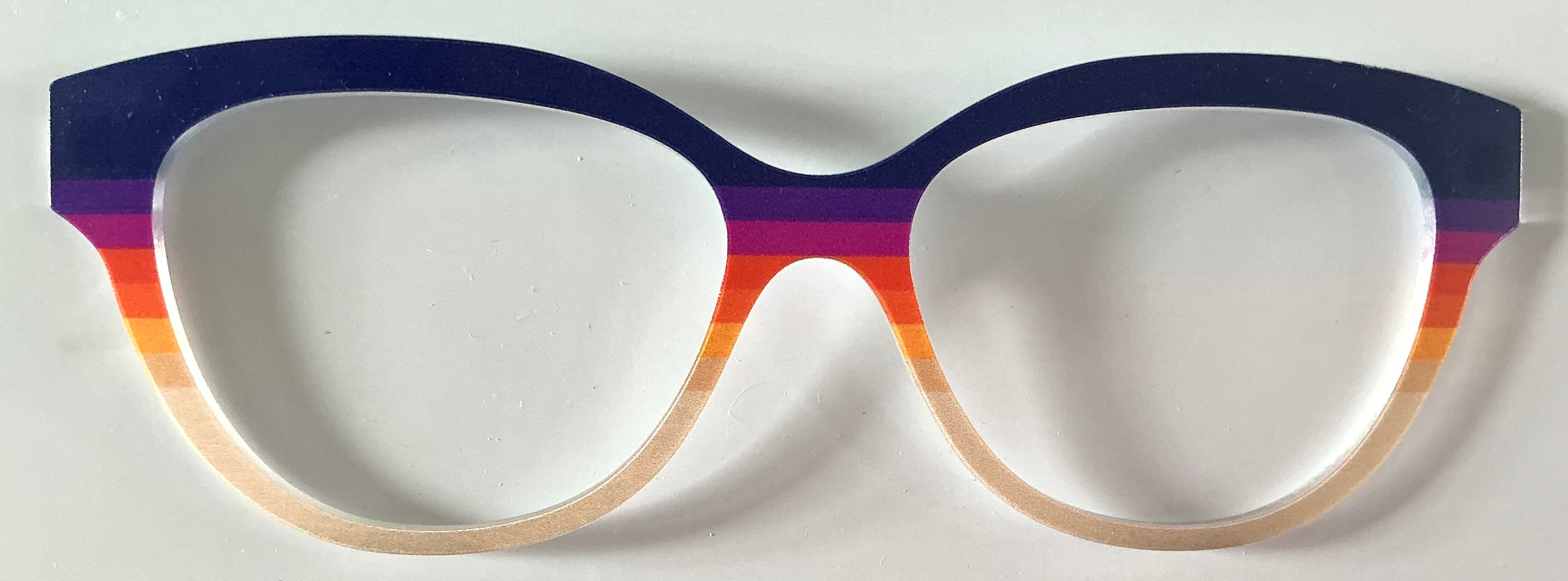 PAIR Quinn Topper; blue/orange/cream gradient