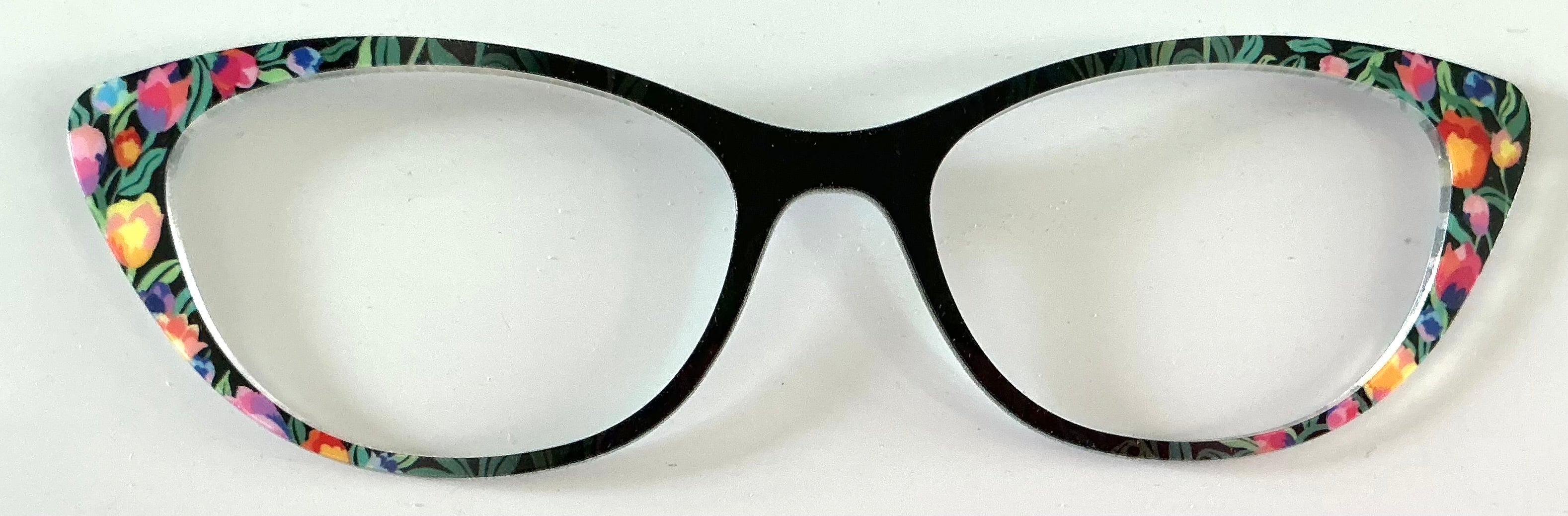 PAIR Ella Topper; flowers/black vertical fade