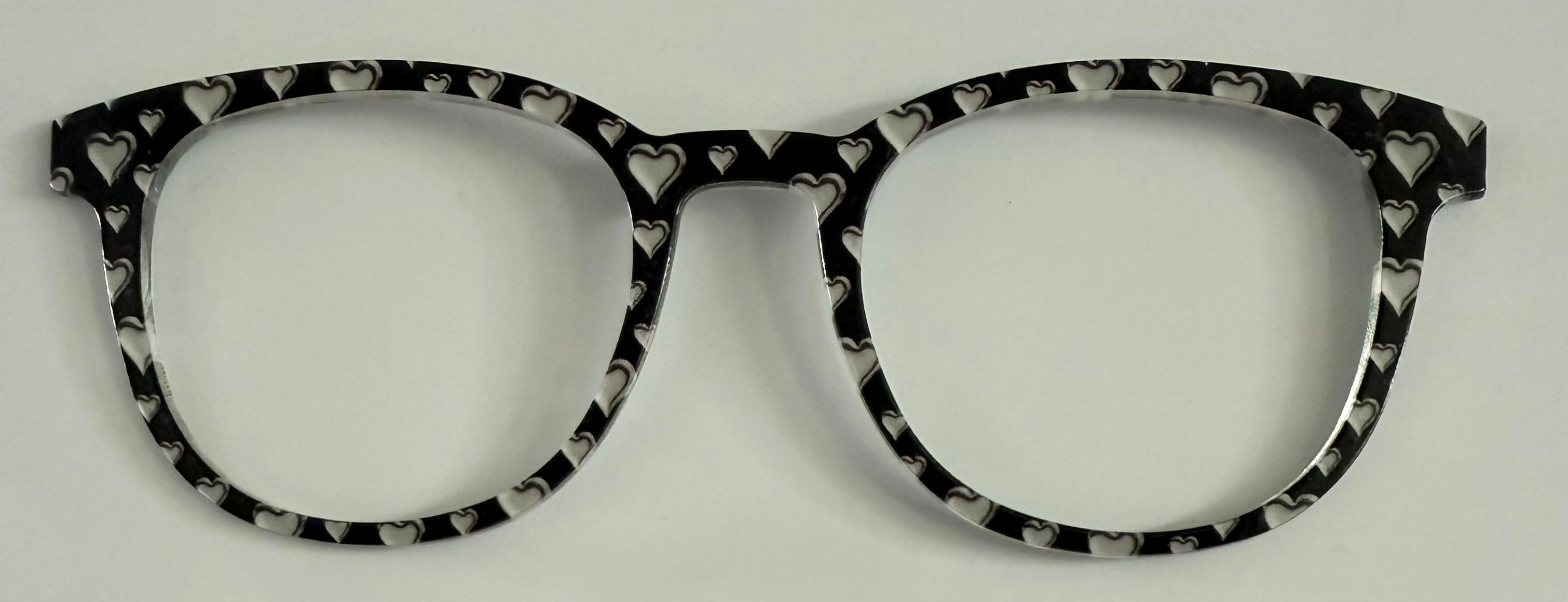 PAIR Reese Topper; black with silver hearts