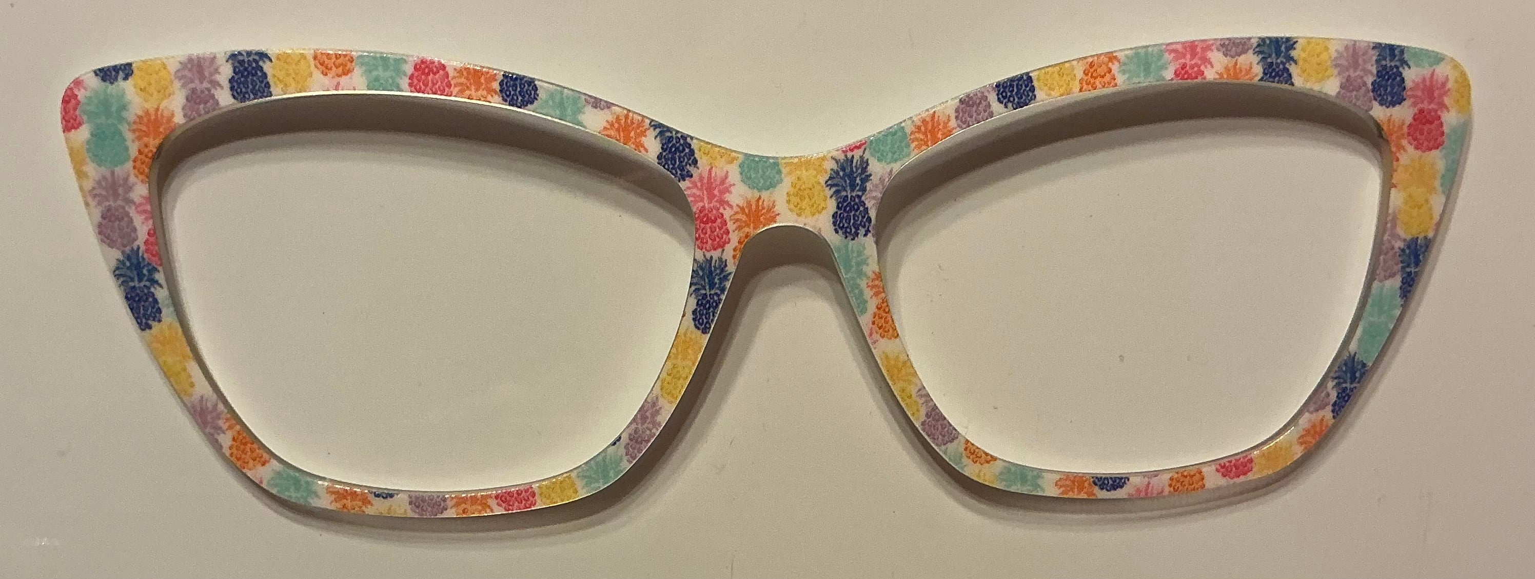 PAIR Wanda Topper; multicolored pineapples