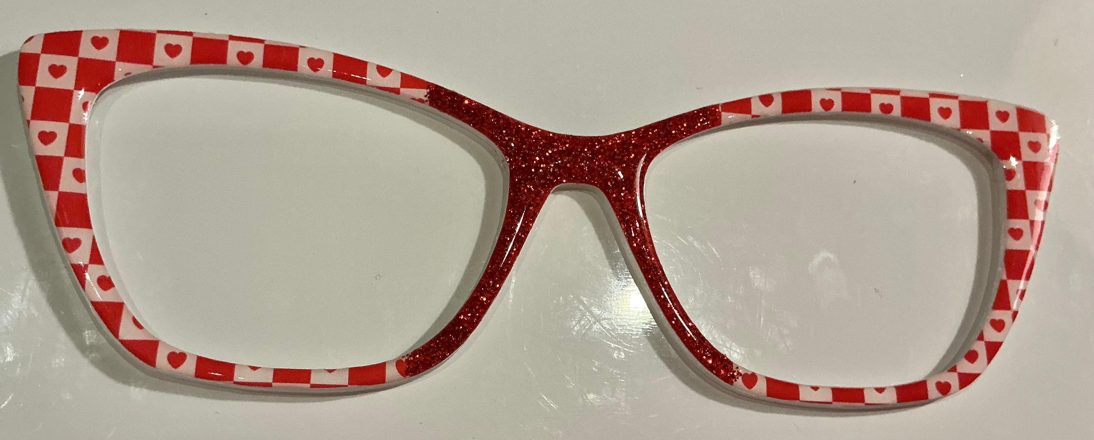 Wanda, Pop Your Toppers, red and white check with glitter center