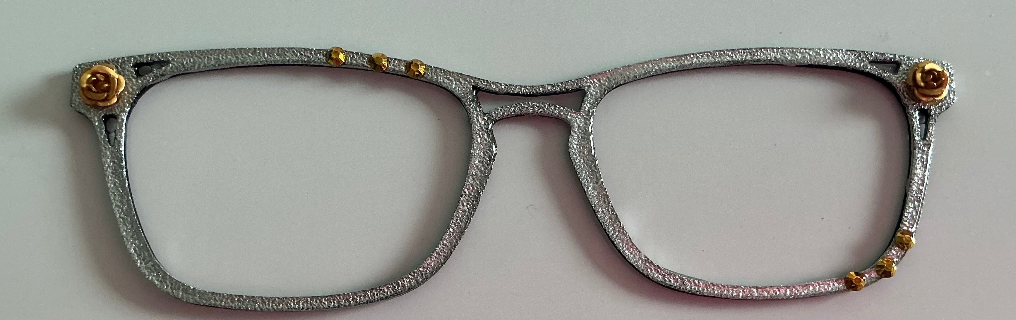 Casper Topper, silver glimpse with gold rose charms, Mel’s Sparkles