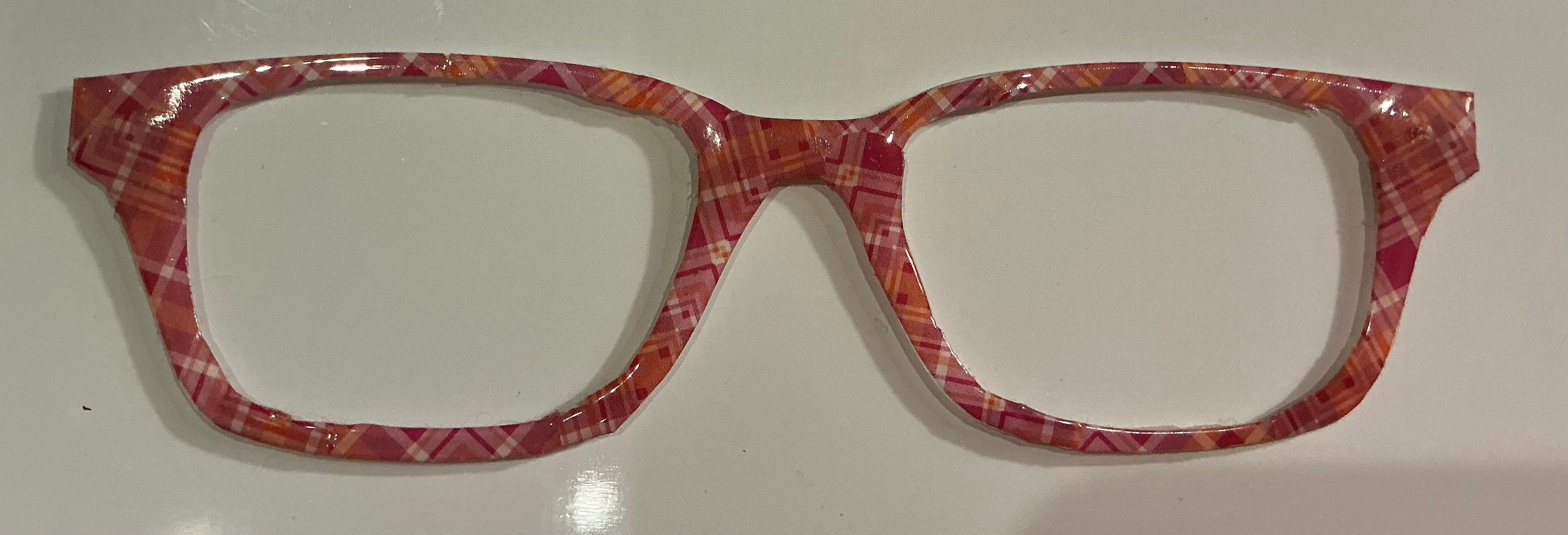 Finley Topper; orange and red plaid