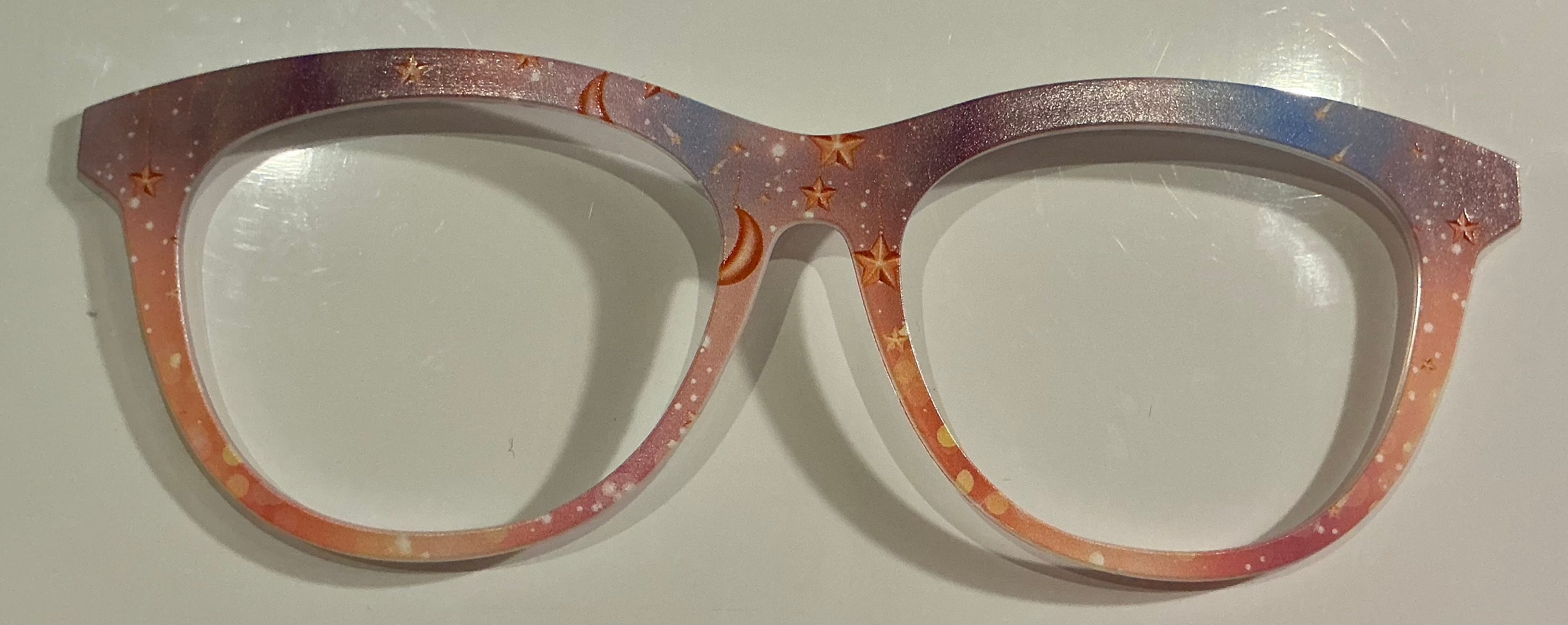 Brook Topper, purple and orange moon and stars