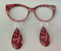 Zuri Topper; Lea's Metal Treasures; Creator; red toned swirl/pink split with matching earrings
