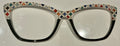 PAIR Wanda Topper, multicolored diamonds on black split