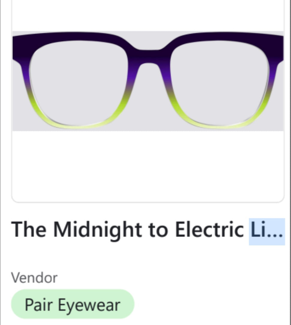 PAIR Murphy Topper;  Midnight to Electric; purple to green gradient