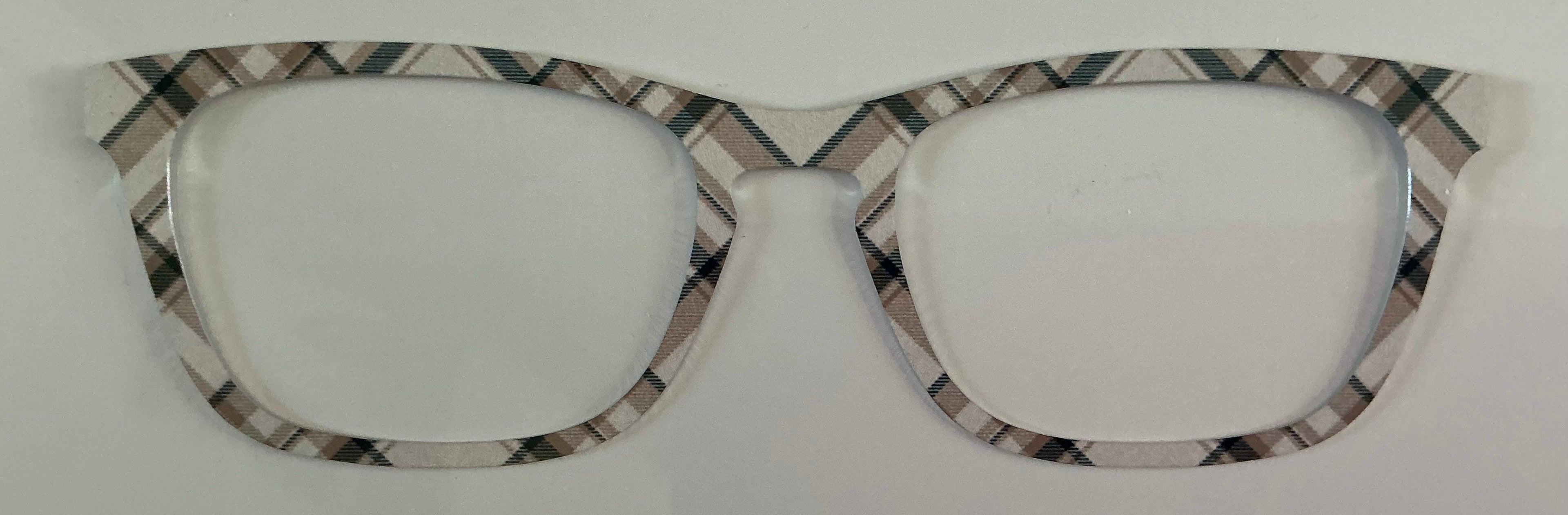 Casper Topper; metal; brown and white plaid