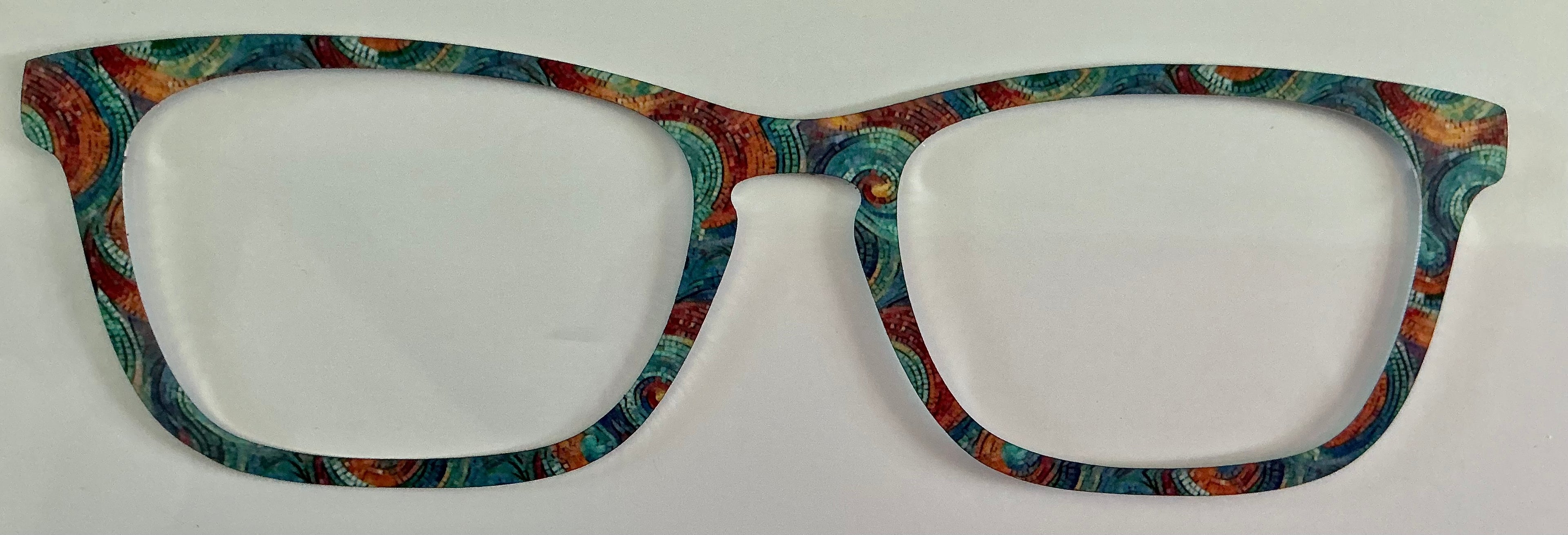 Casper Topper; metal; teal and brown swirl pattern