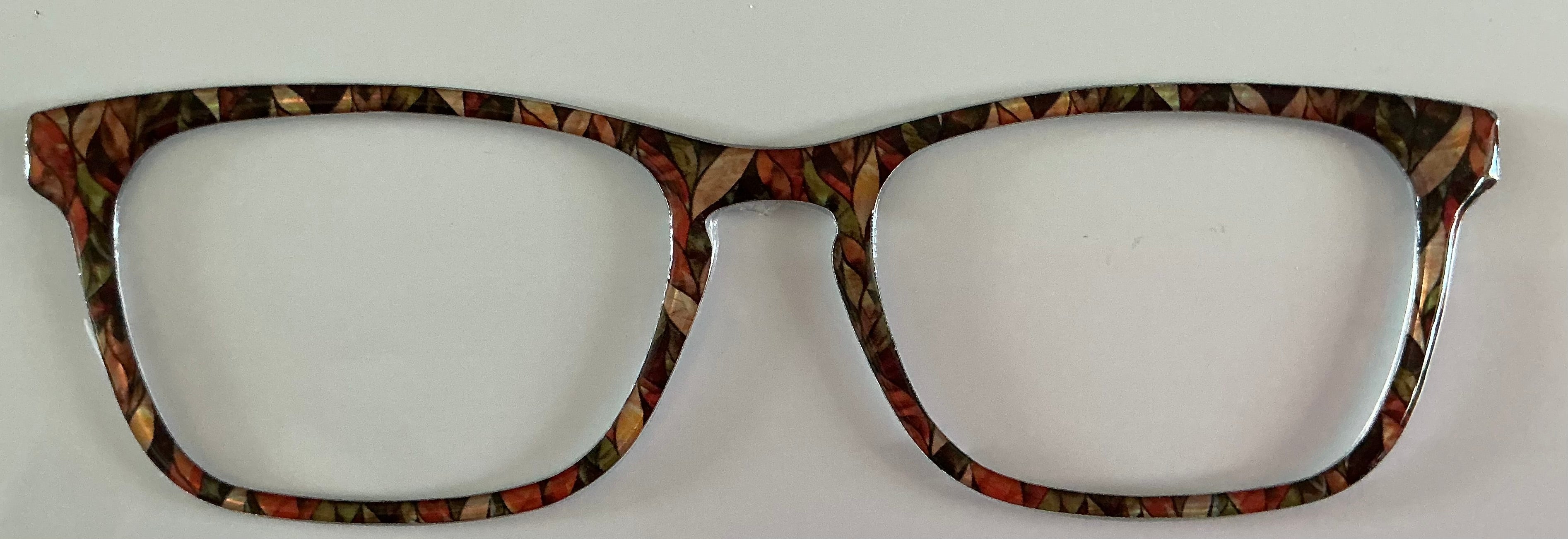 Casper Topper; rust tones stained glass leaves