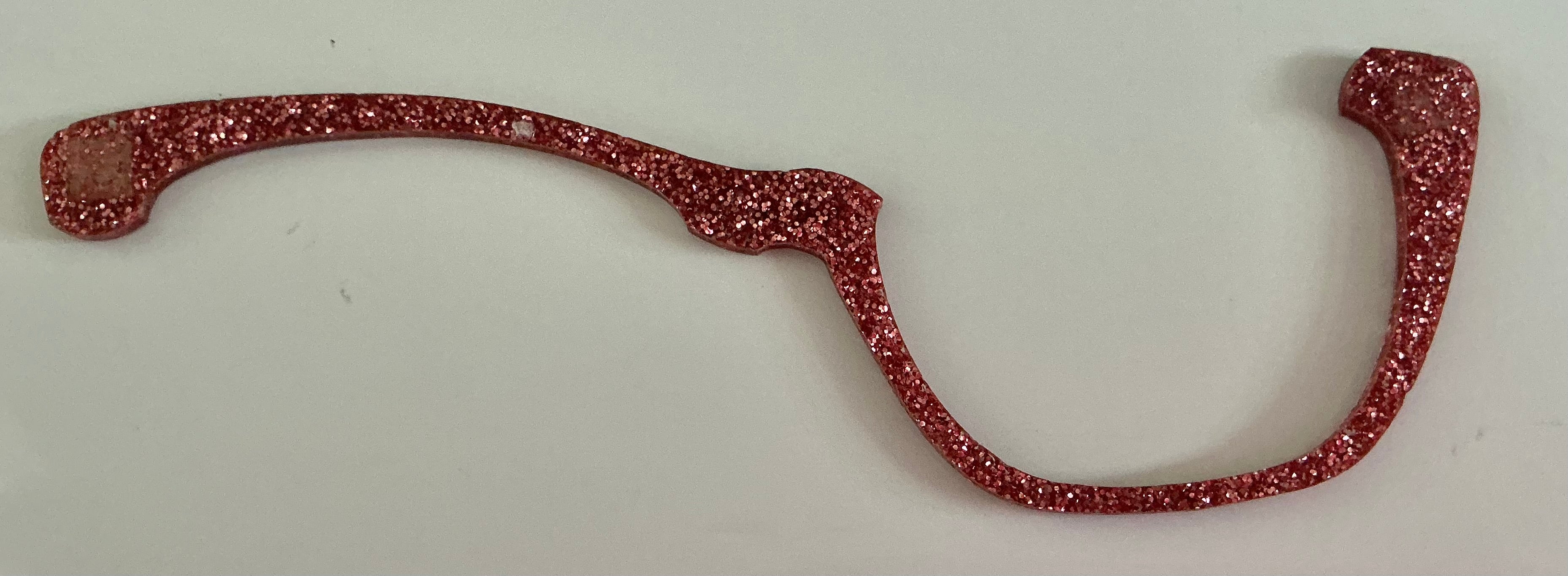 Wanda Topper; Diagonal Pink Glitter Split (white topper not included)