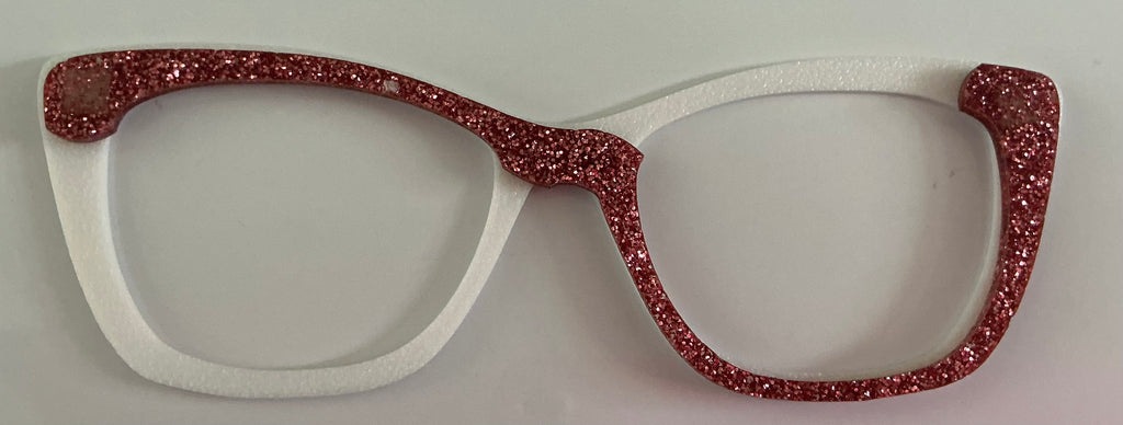 Wanda Topper; Diagonal Pink Glitter Split (white topper not included)