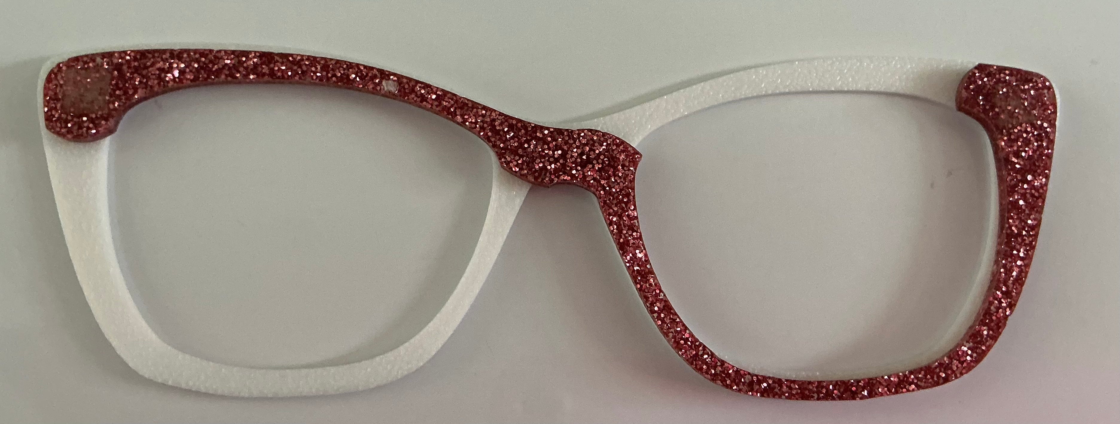 Wanda Topper; Diagonal Pink Glitter Split (white topper not included)