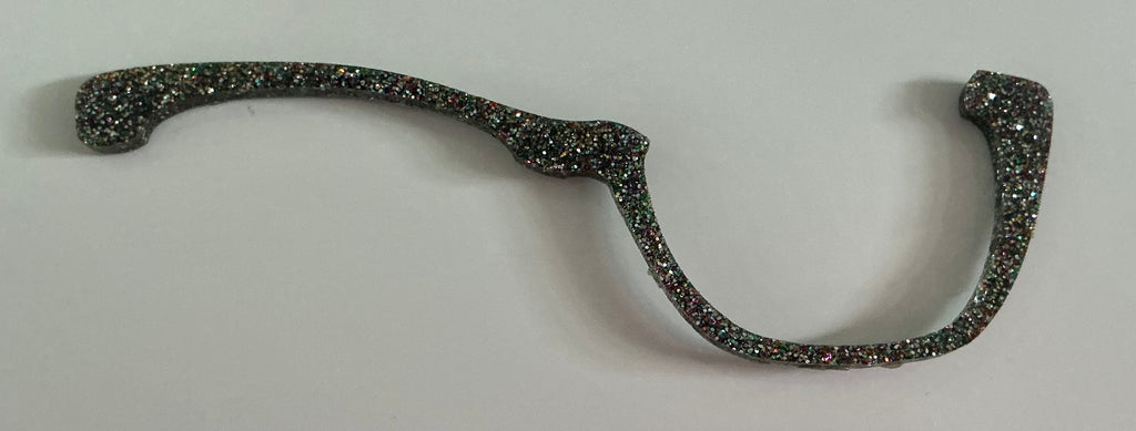 Wanda Topper; Diagonal Multicolored Silver Glitter Split (pink photo for display purposes only)