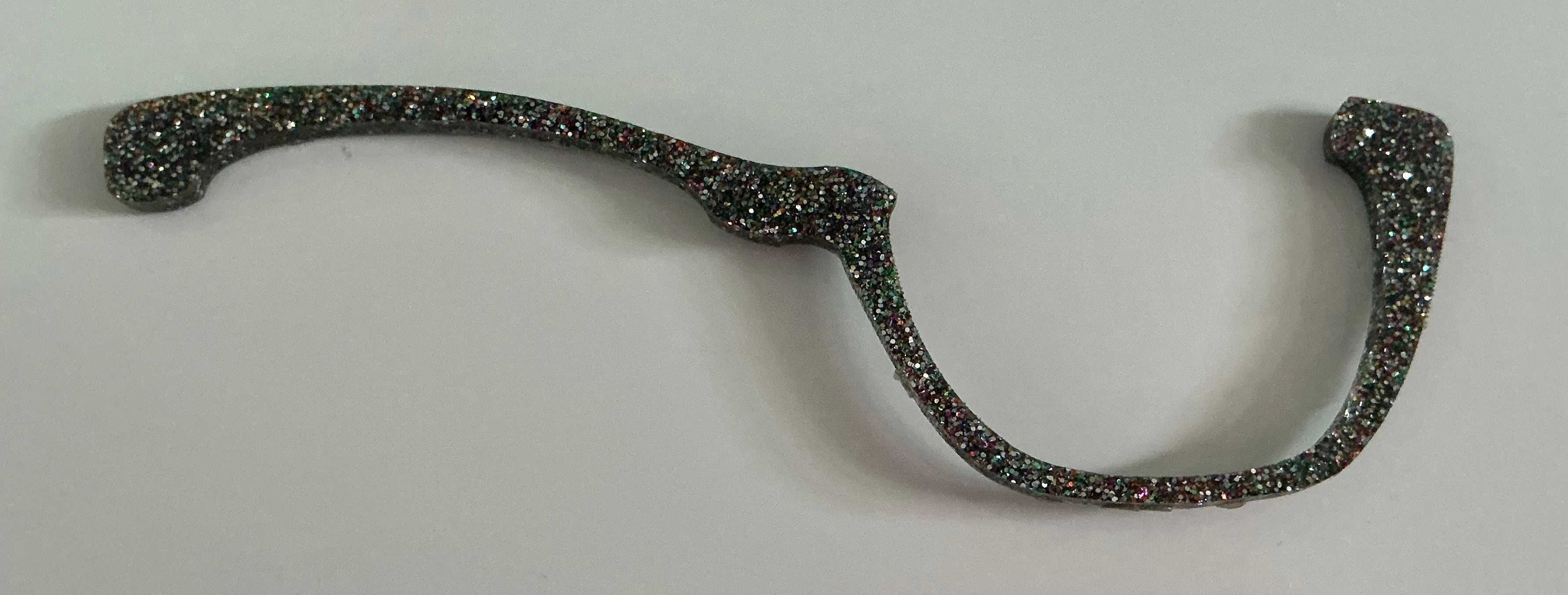 Wanda Topper; Diagonal Multicolored Silver Glitter Split (pink photo for display purposes only)