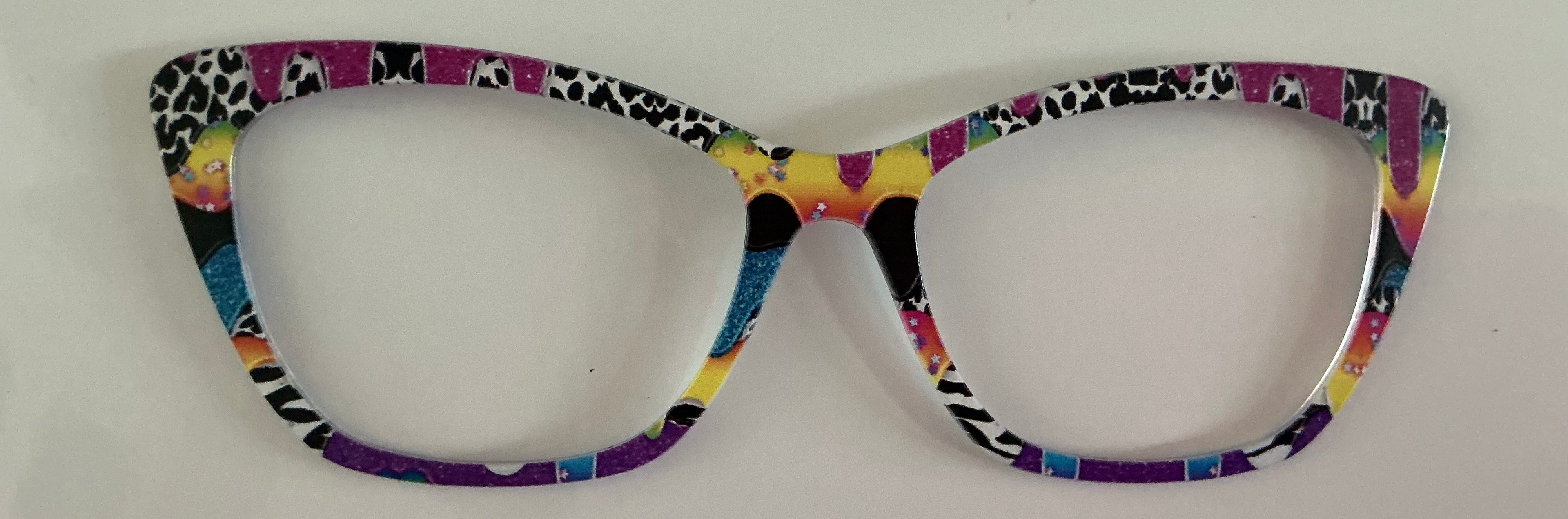 Wanda Topper; bright mixed patterns