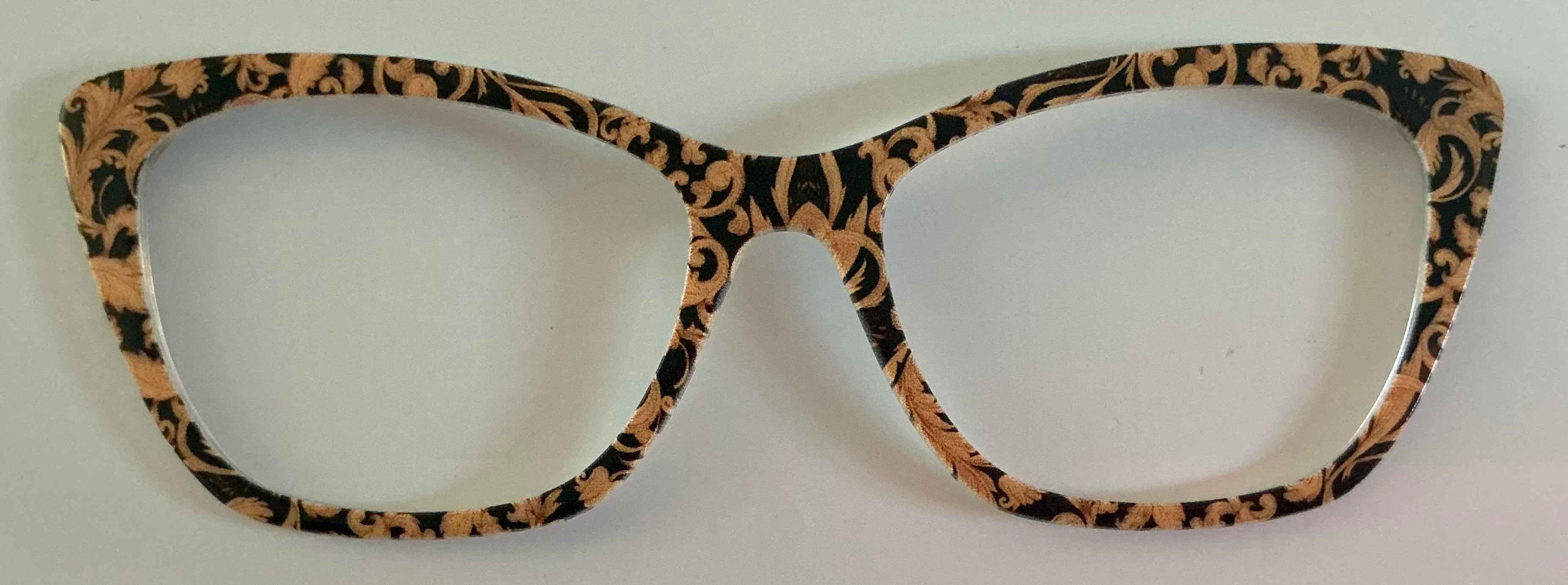 Wanda Topper; gold and black damask