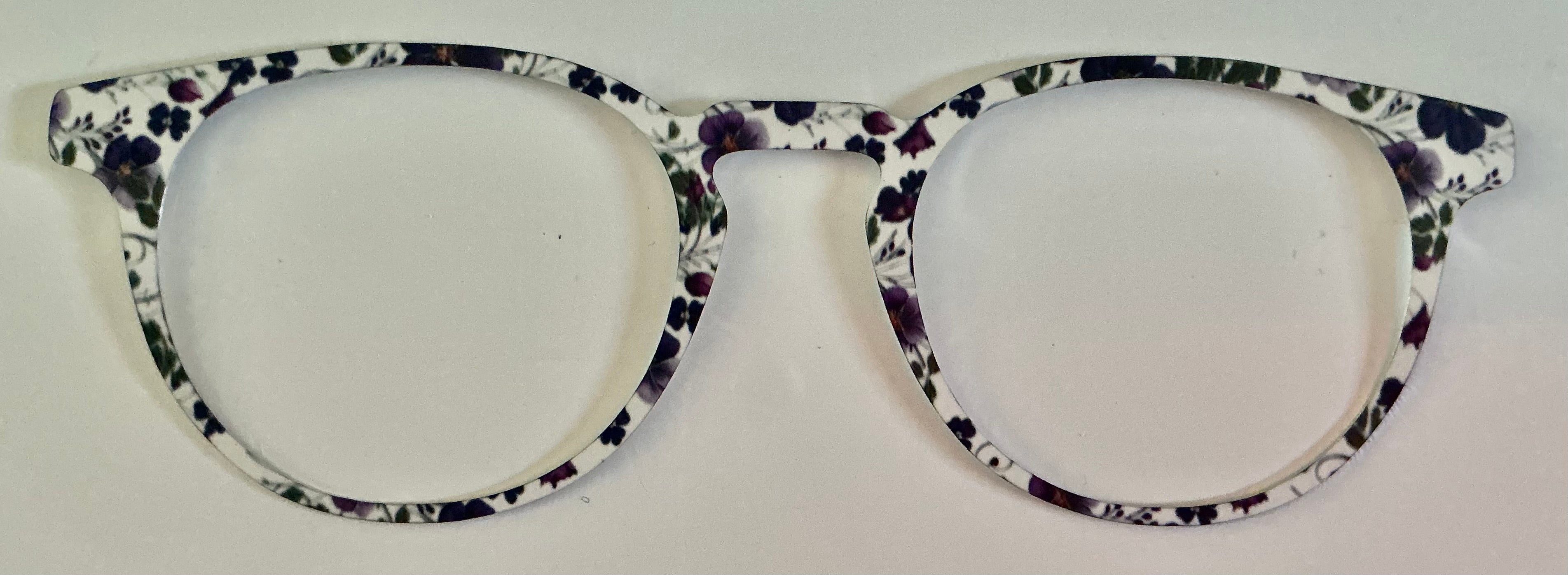 Soto, metal, purple flowers on white