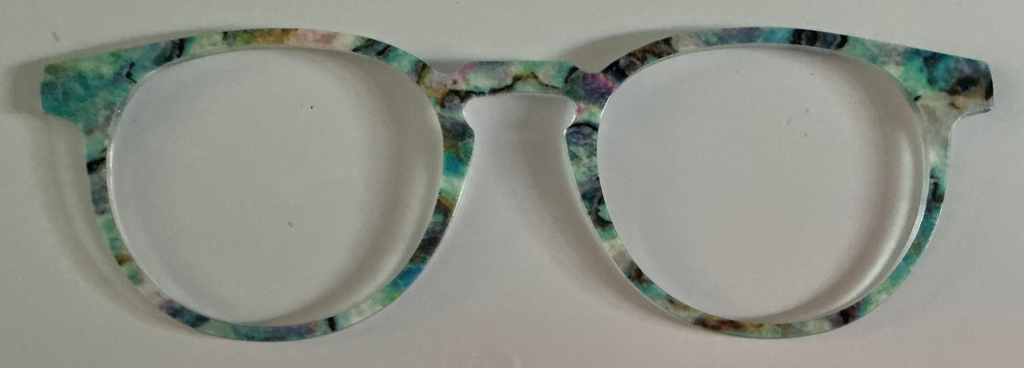 PAIR Soto Topper; green/purple alcohol ink pattern