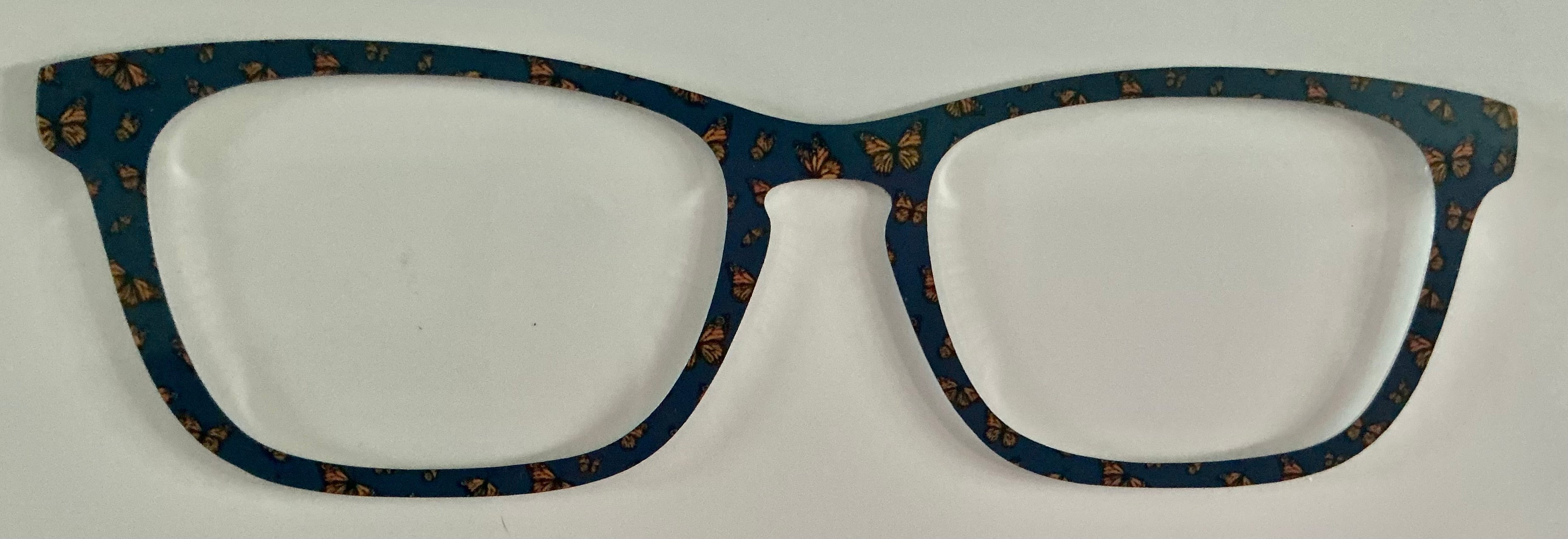 Casper Topper; metal; gold butterflies on blue
