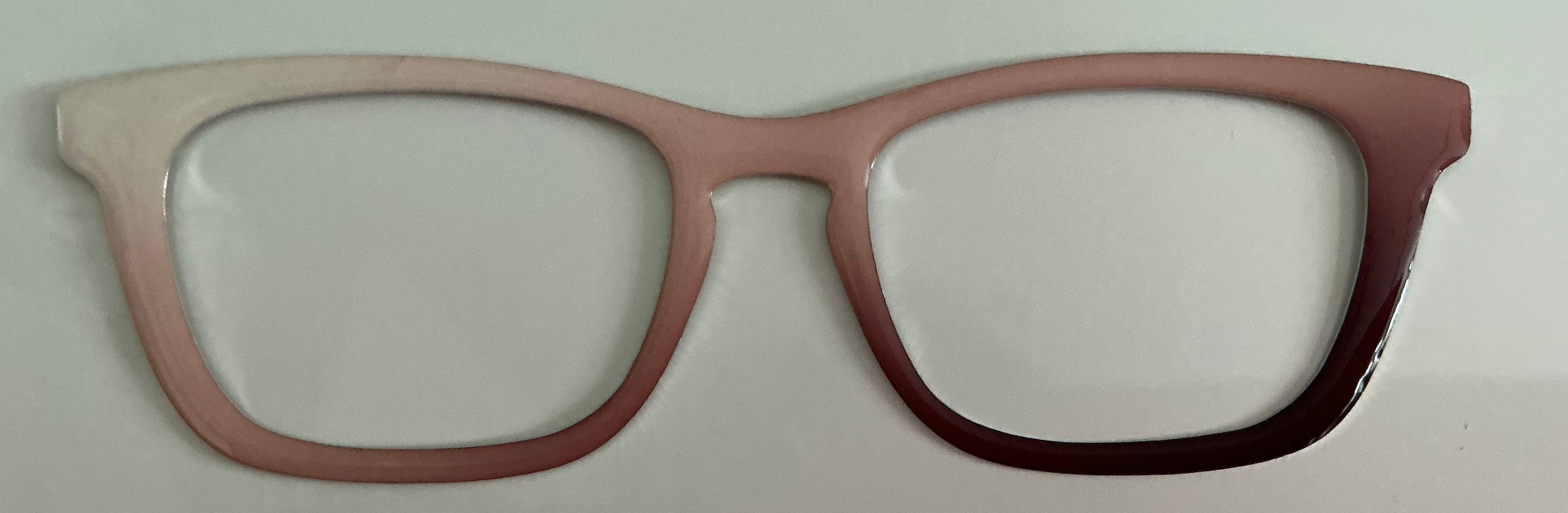 Casper Topper,  metal, cream to plum diagonal ombre; RESINED