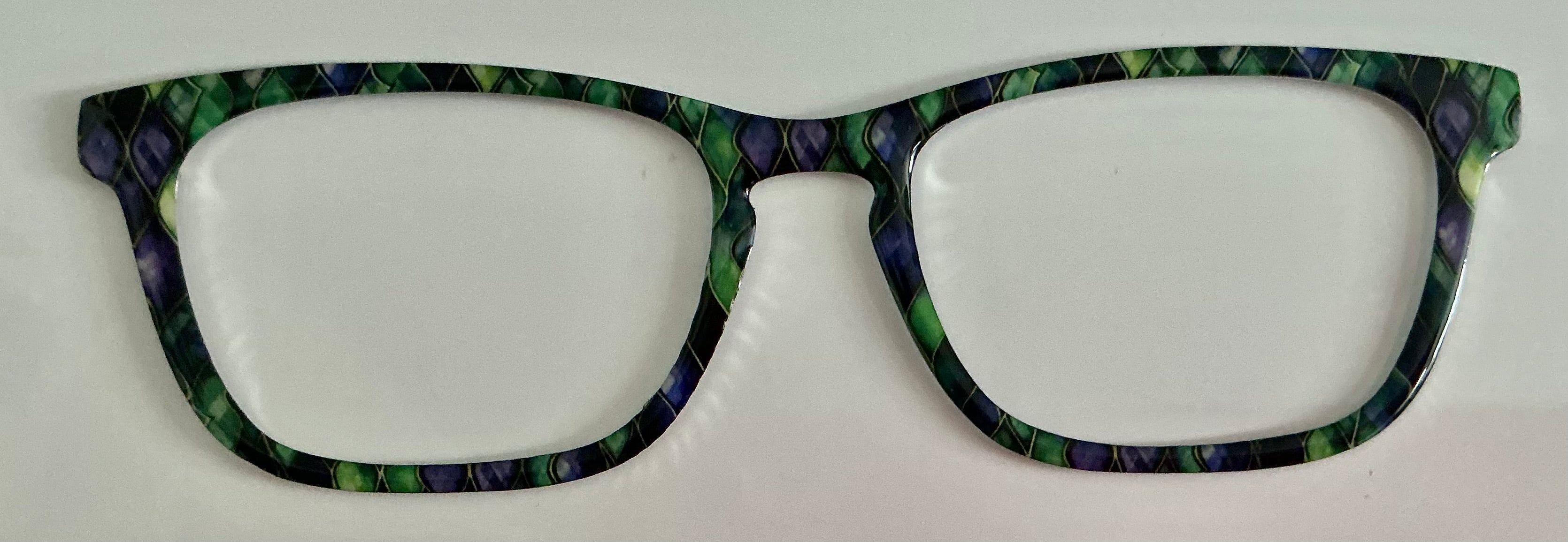 Casper Topper; metal; purple and green diamonds; Mardi Gras; RESINED