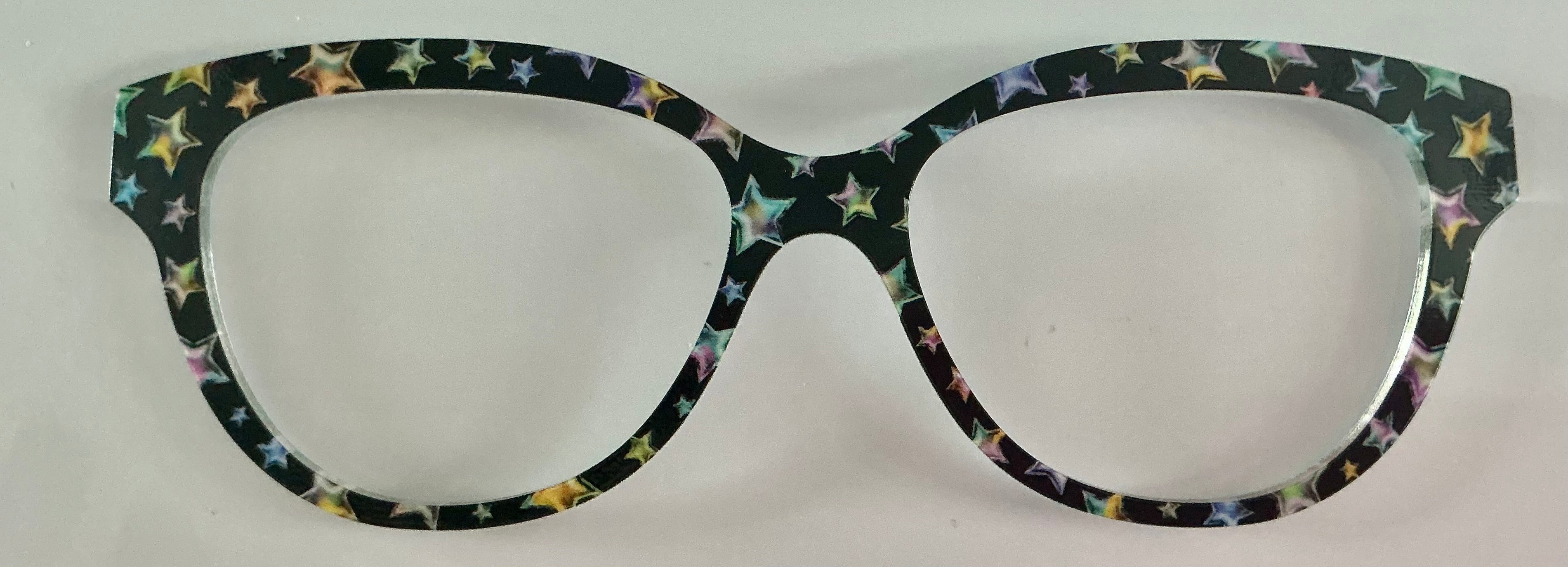 PAIR Quinn Topper; rainbow stars on black