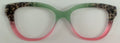 Quinn Topper; Myni Made; translucent green and pink split with cheetah corner accents