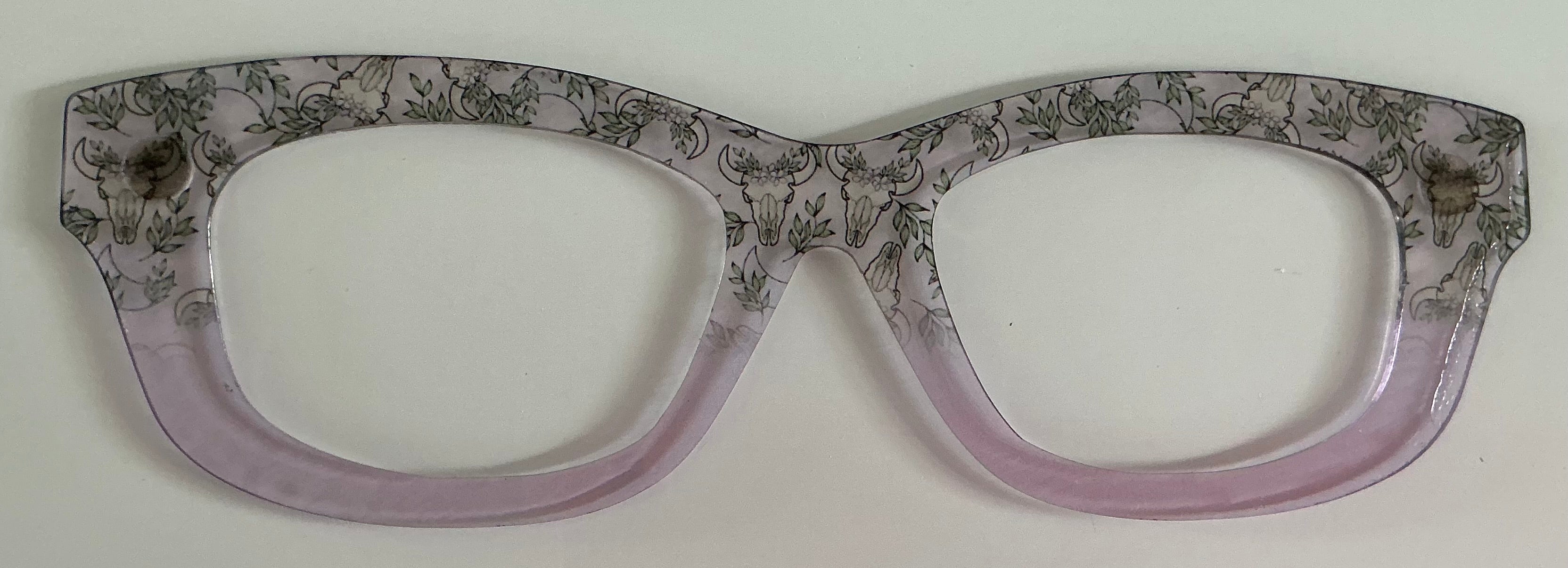 Addison Topper; translucent cow skull/ lavender split