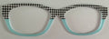 Addison Topper; houndstooth/aqua split