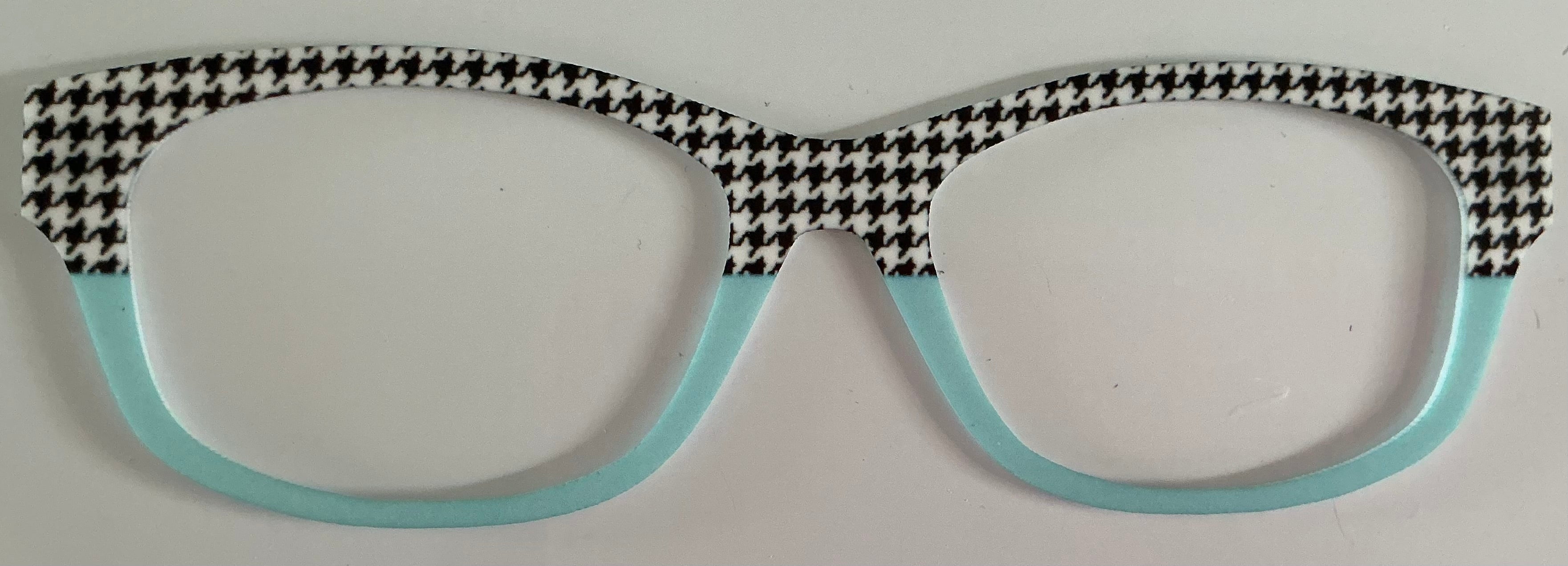 Addison Topper; houndstooth/aqua split