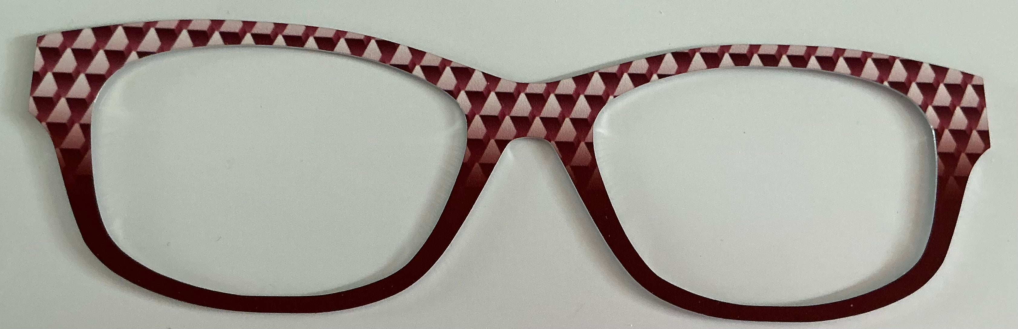Addison Topper; geometric design/burgundy split