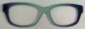 Addison Topper; aqua to navy vertical split
