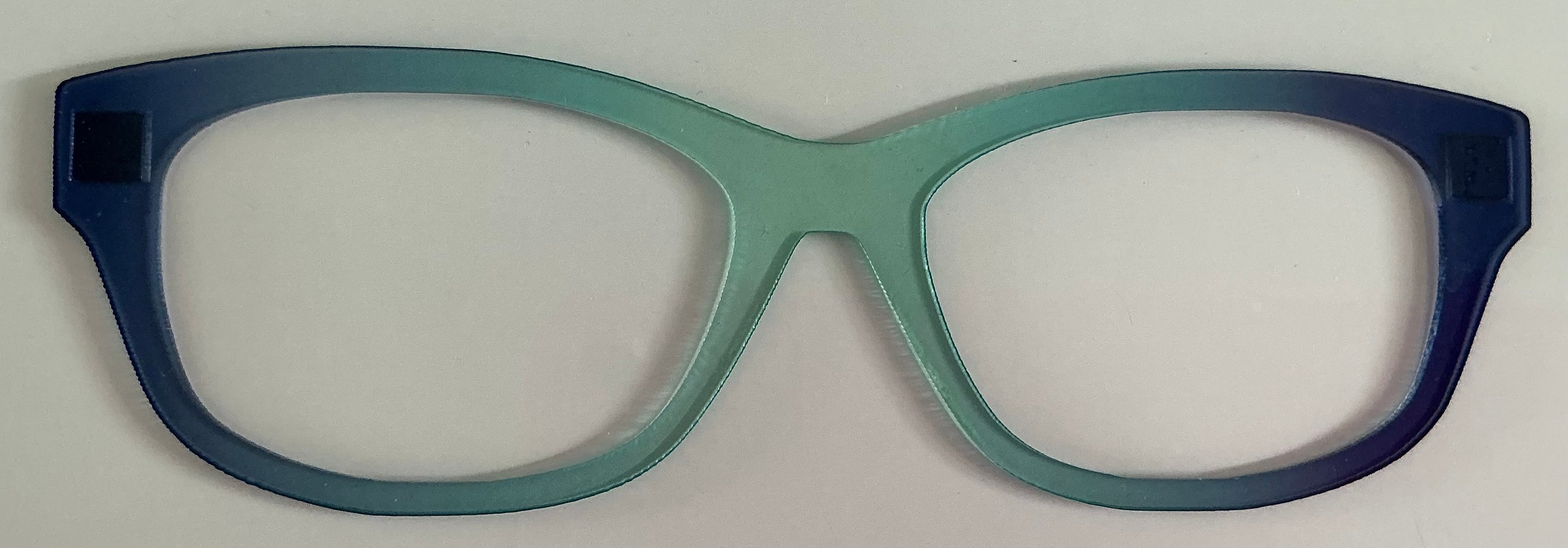 Addison Topper; aqua to navy vertical split