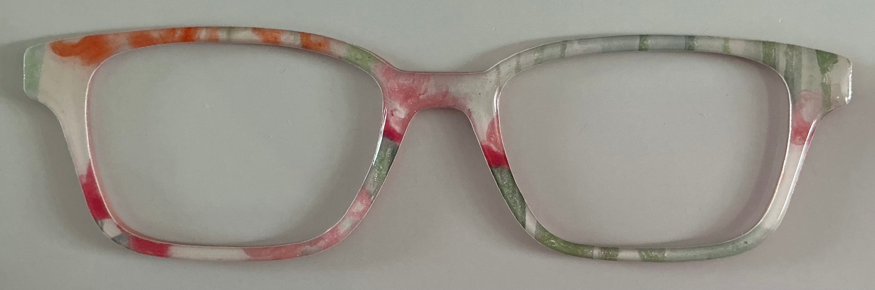 Finley Topper; Resined Swirls of green and rose
