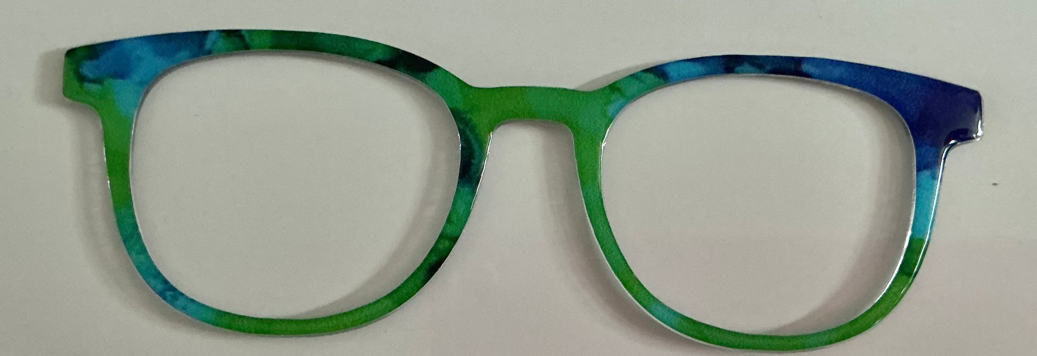 Reese Topper, green and blue alcohol ink pattern