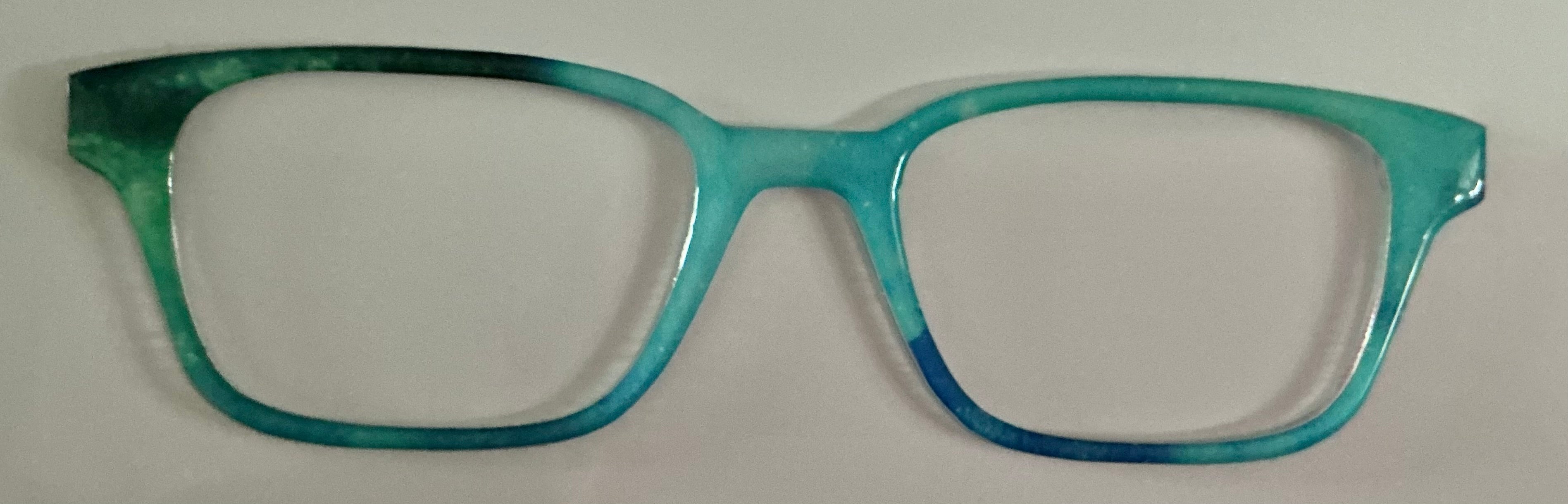 Finley Topper;  teal to blue to green