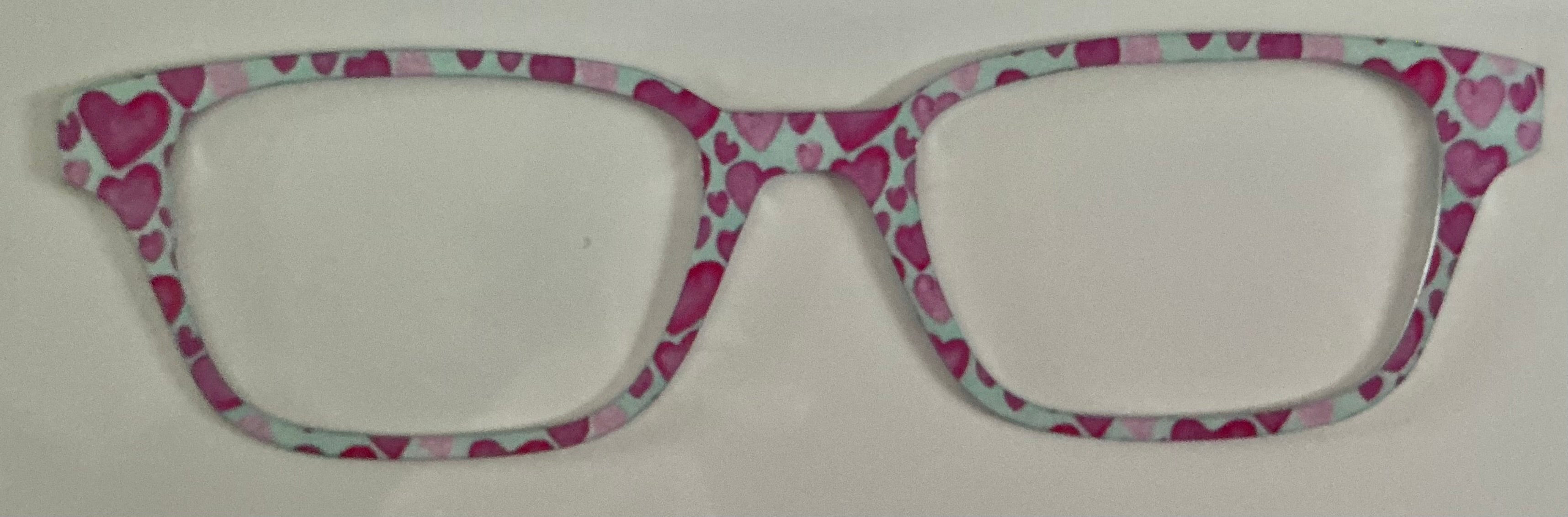 Finley Topper;  metal; pink hearts on silver